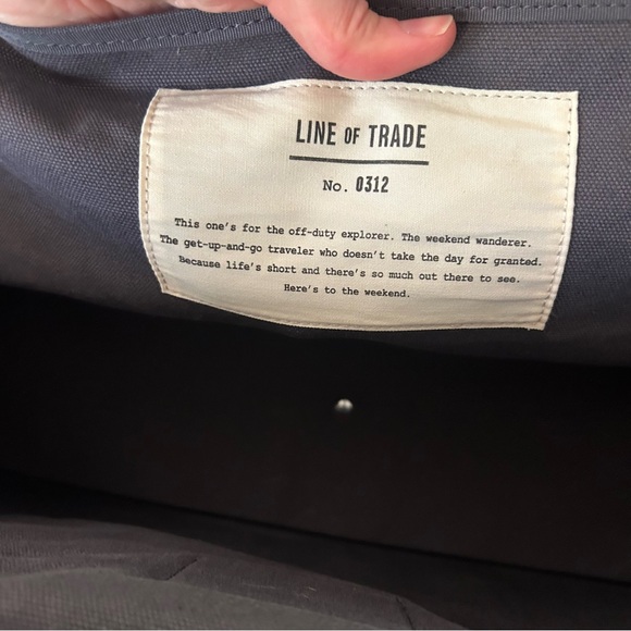 Line of Trade Canvas Weekender Bag Unisex Large Grey Duffle Bag - Picture 9 of 10